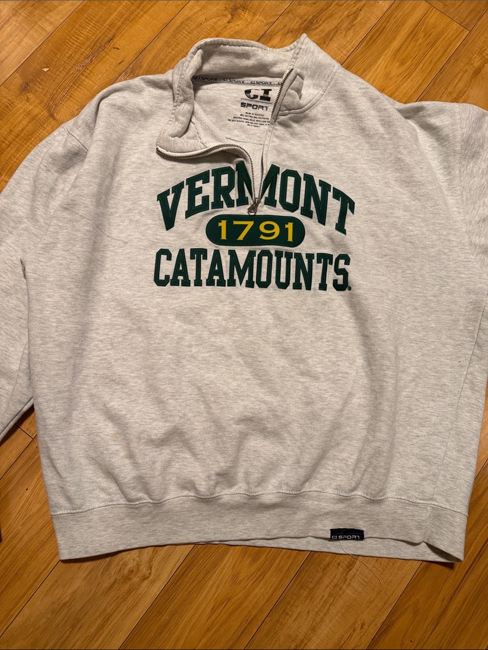 Vermont Catamounts 1791 Gray Quarter-Zip Sweatshirt XXL